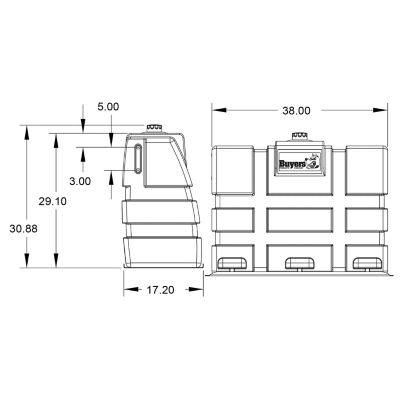 Image showing  50 gal. Upright Poly Hydraulic Reservoir