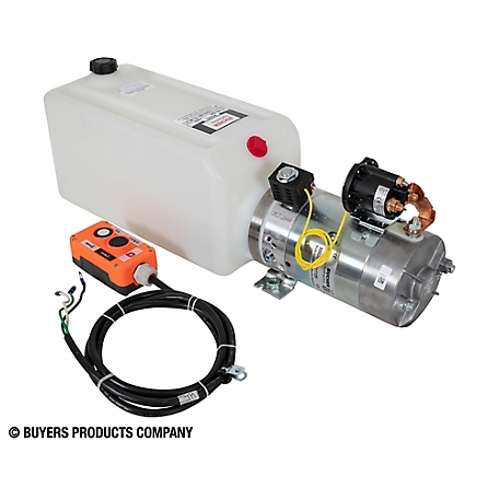 Buyers Products 1.5 gal. 3-Way DC Power Unit-Electric Controls Horizontal Poly Reservoir