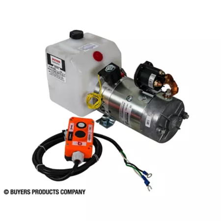 Buyers Products 0.75 gal 3 Way DC Power Unit - Electrical Controls Horizontal Poly Tank Fuel Transfer Tank Accessories