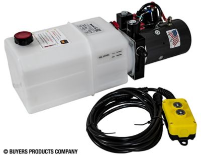 Buyers Products 4-Way DC Power Unit-Electric Controls Horizontal Poly Reservoir