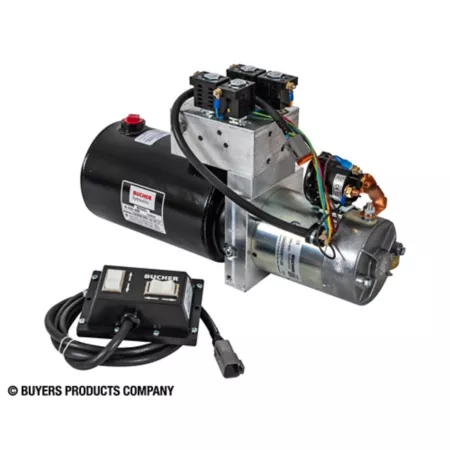 Buyers Products 0.75 gal 4-Way/3-Way DC Power Unit - Horizontal Electrical Controls Fuel Transfer Tank Accessories