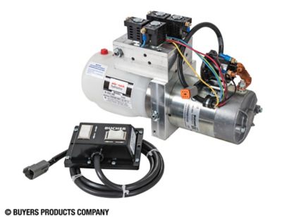 Buyers Products 0.32 gal. 4-Way/3-Way DC Power Unit-Electric Controls Horizontal