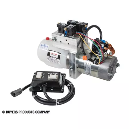 Buyer Products 0.32 gal 4-Way/3-Way DC Power Unit - Horizontal Electrical Controls Fuel Transfer Tank Accessories