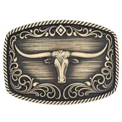 Montana Silversmiths Longhorn Legend Heritage Attitude Buckle, A973C