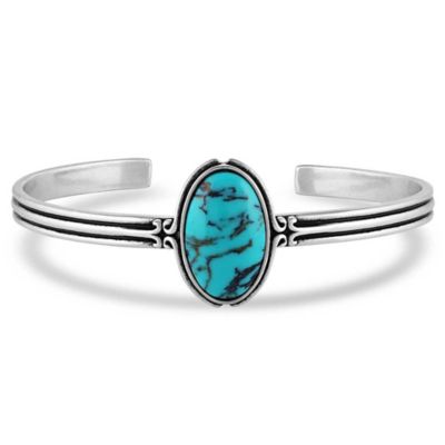 Montana Silversmiths Oasis Waters Oval Turquoise Cuff Bracelet, BC5506