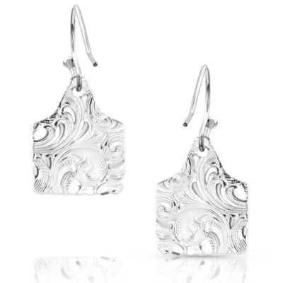 Image showing  Chiseled Cow Tag Earrings, ER5398