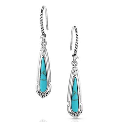 Montana Silversmiths Radiant Stream Turquoise Earrings, ER5635
