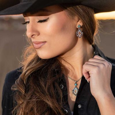 Image showing  Twisted in Time Crystal Turquoise Earrings, ER5637