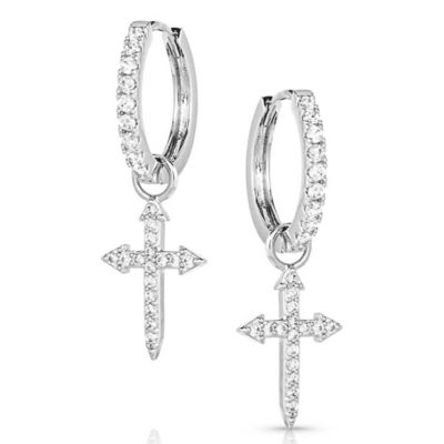 Montana Silversmiths Crystal Devotion Cross Earrings, ER5642