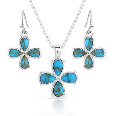 Montana Silversmiths Wildflower Turquoise Jewelry Set