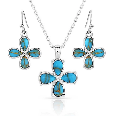 Montana Silversmiths Wildflower Turquoise Jewelry Set
