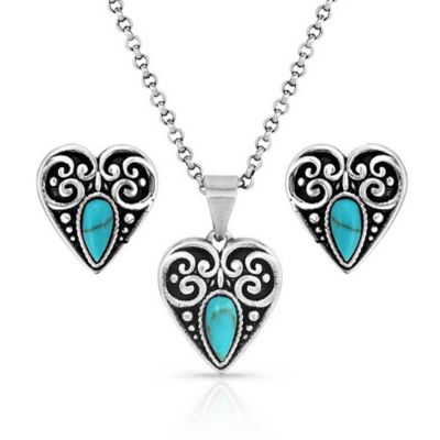Montana Silversmiths Heart of the West Turquoise Jewelry Set