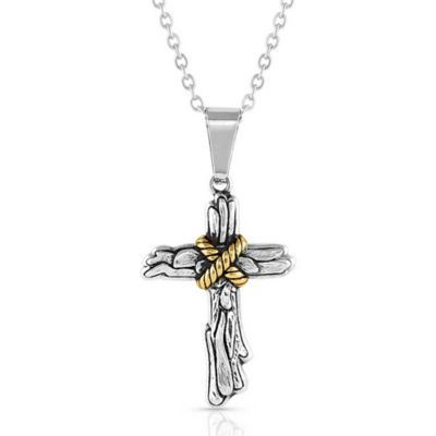 Montana Silversmiths Rugged Faith Cross Necklace, NC3425