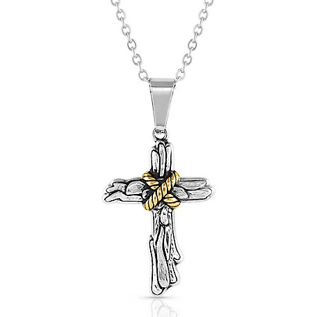Montana Silversmiths Rugged Faith Cross Necklace, NC3425