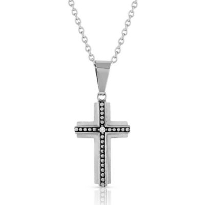 Montana Silversmiths Ingrained in Faith Cross Necklace, NC3427