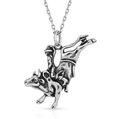 Montana Silversmiths Bull Rider Pendant Necklace, NC5657