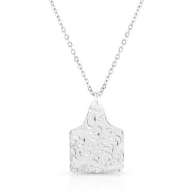 Image showing  Chiseled Cow Tag Turquoise Necklace, NC5398