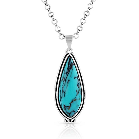 Montana Silversmiths Oasis Waters Oval Turquoise Necklace, NC5506