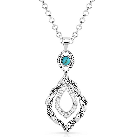 Montana Silversmiths Twisted in Time Crystal Turquoise Necklace, NC5637