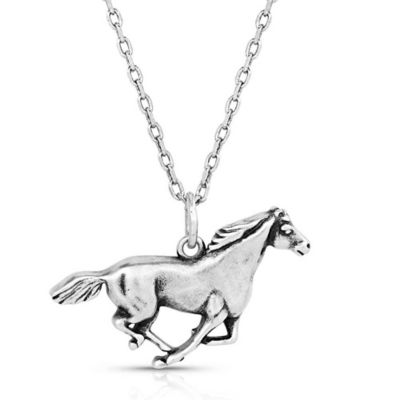 Montana Silversmiths Running Horse Pendant Necklace, NC5659