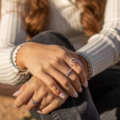 Image showing  Crystal Crossover Open Ring, RG5624