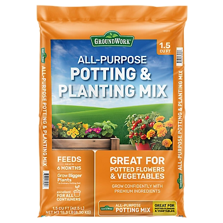 GroundWork 18.3 lb. 1.5 cu. ft. All-Purpose Potting and Planting Mix Soil