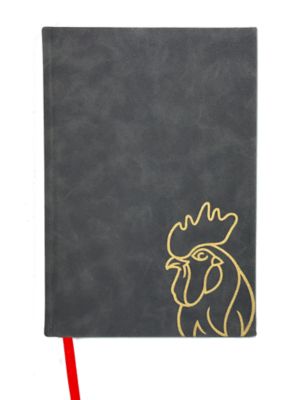 Bella Bug Rooster Black Faux Suede Journal