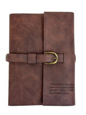 Bella Bug Distressed Brown Leatherette Buckle Journal