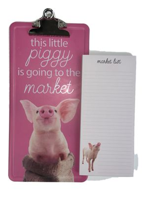 Bella Bug Little Piggy Metal Clipboard & Piggy Tablet