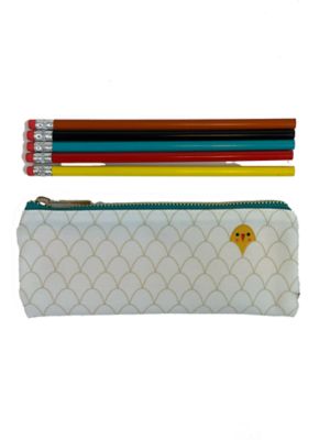 Bella Bug Chick Cotton Canvas Pouch & 5 Pencils