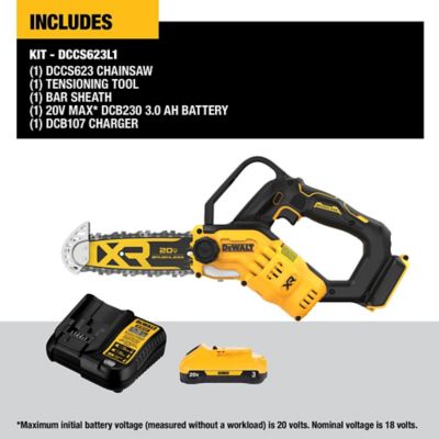 Image showing  8 in. 20V Cordless Pruning Chainsaw, 0.3875 in. Pitch