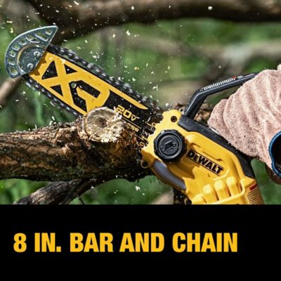 Image showing 5 th DEWALT 8 in. 20V Cordless Pruning Chainsaw, 0.3875 in. Pitch
