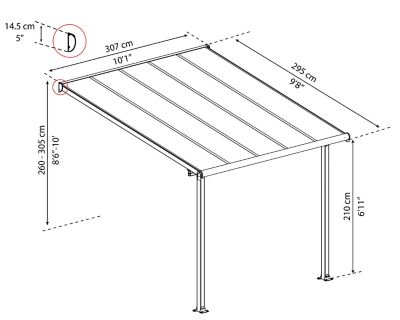 Image showing 7 th Canopia by Palram Olympia 10 x 10ft. Patio Cover, White/White