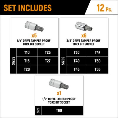 Image showing  Tamper Proof Torx Set, 12 pc.