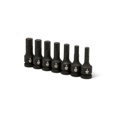 Image showing  1/2 in. Drive Metric Hex Impact Socket Set, 7 pc.