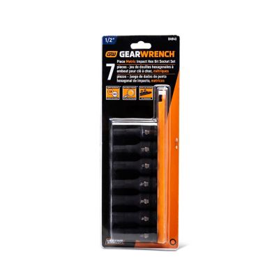 Image showing  1/2 in. Drive Metric Hex Impact Socket Set, 7 pc.