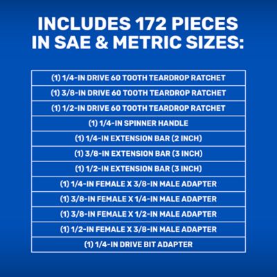 Image showing  172 pc. Mechanics Hand Tool Set