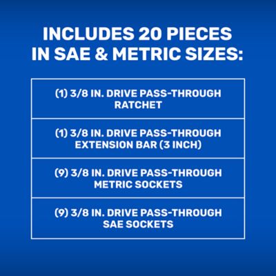 Image showing  Pass-Thru Socket/Wrench Set