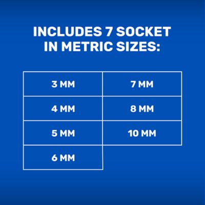 Image showing  3/8 in. Drive Metric Hex Bit Socket Set, 7 pc., JS202416