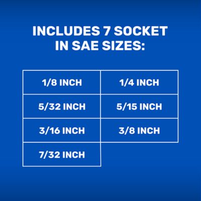Image showing  3/8 in. Drive SAE Hex Bit Socket Set, 7 pc.