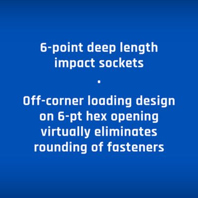 Image showing  1/2 in. Drive SAE Deep Impact Socket Set, 9 pc.