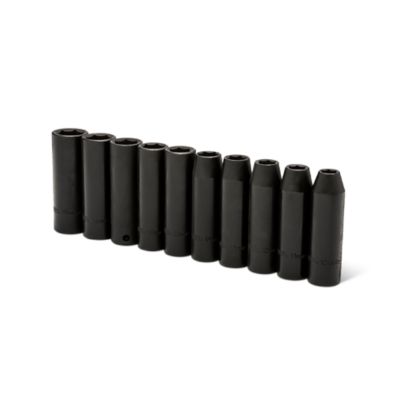 JobSmart 1/2 in. Drive Metric Deep Impact Socket Set, 10 pc., JS202421