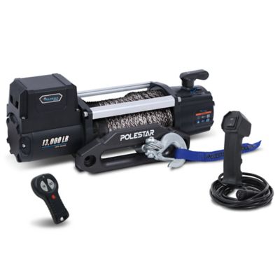 Image showing  12V DC Electric Truck Winch, 13,000 lb. Capacity, 3/8 in. Synthetic Rope, For SUV Trailer Offroad