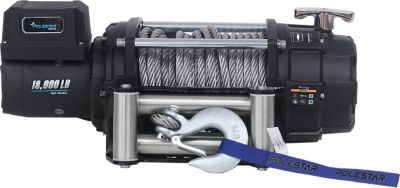 PoleStar 12V Electric Heavy-Duty Large Frame Winch, 18,000 lb. Capacity, Non-Integrated Wire Rope