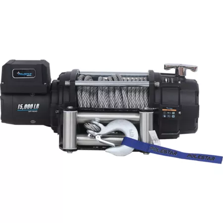 PoleStar 12V Large Frame Electric Winch 15 000 lb Capacity Non-Integrated Wire Cable Truck & SUV Winches