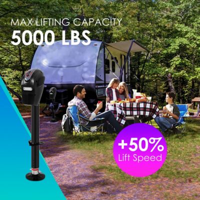 Image showing  5,000 lb 12V DC Electric Trailer Jack with Touch Panel & 7-Way Plug Heavy-Duty Power Jack for Trailers, 10201096