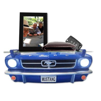 Mustang SUNBELTGIFTS 1964.5 Ford Mustang Floating Shelf, Blue, Working LED Headlights