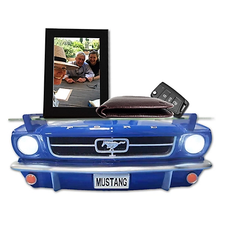 Mustang SUNBELTGIFTS 1964.5 Ford Mustang Floating Shelf, Blue, Working LED Headlights