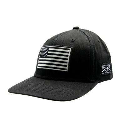 Grunt Style American Flag Black Baseball Hat