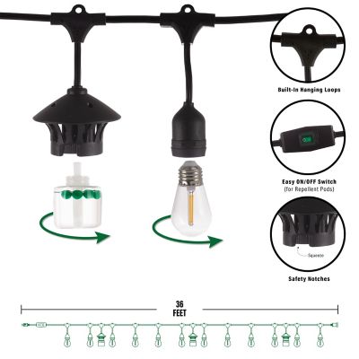 Image showing 6 th TIKI Brand BiteFighter Outdoor LED Weatherproof Proven Mosquito Repellent String Lights